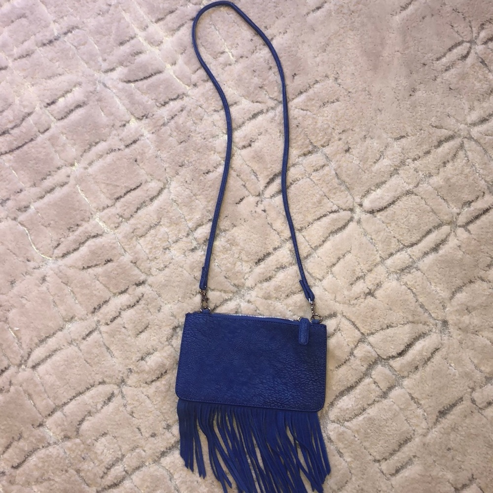 Blue suede bag